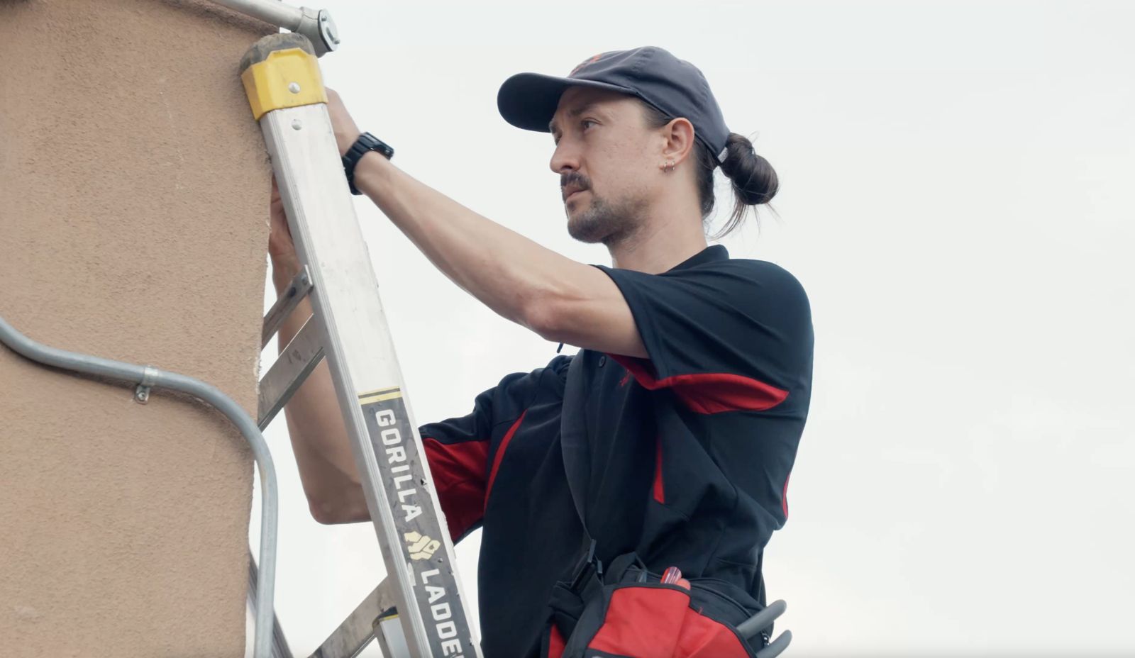 Certified technicians installing security system