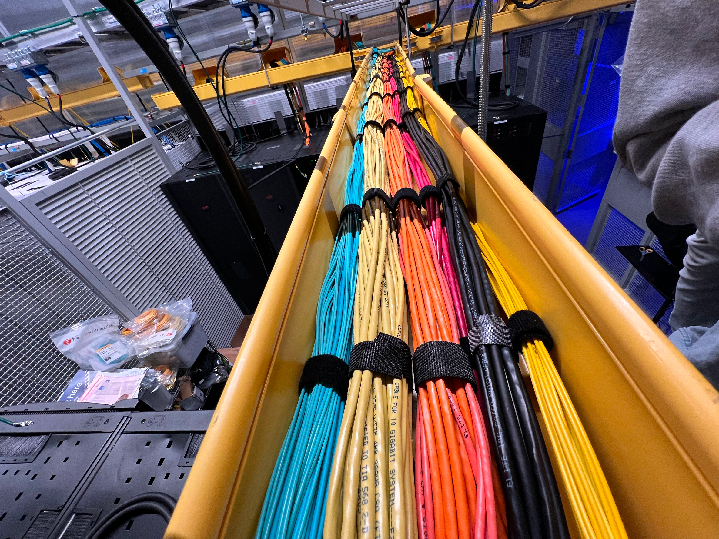 Colorful data center cables